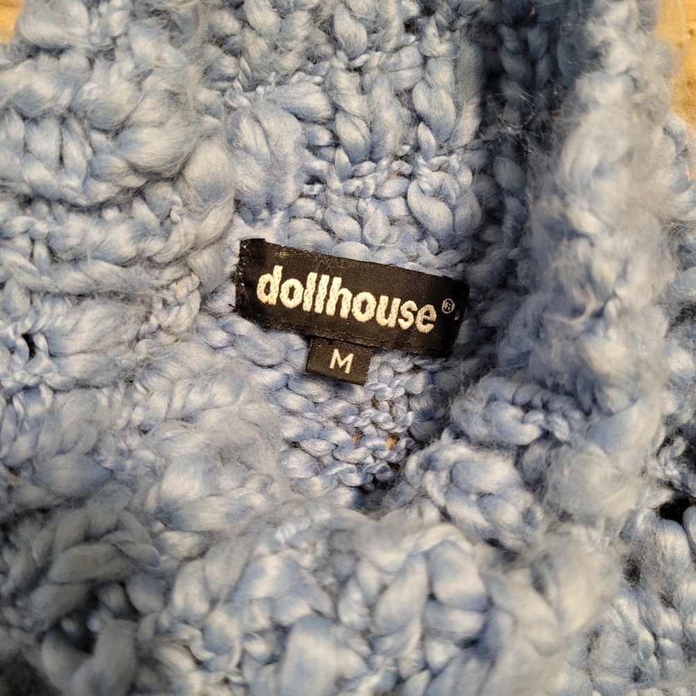 Dollhouse Chunky Knit Sleeveless Mock Turtlneck Sweater Womens M - Picture 3 of 3
